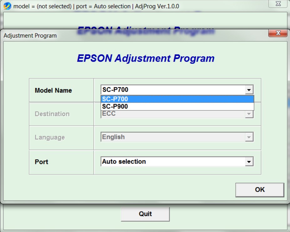 Epson <b>SC-P700, SC-P900 Series </b> (ECC) Ver.1.0.0 Service Adjustment Program  <font color=red>New!</font>